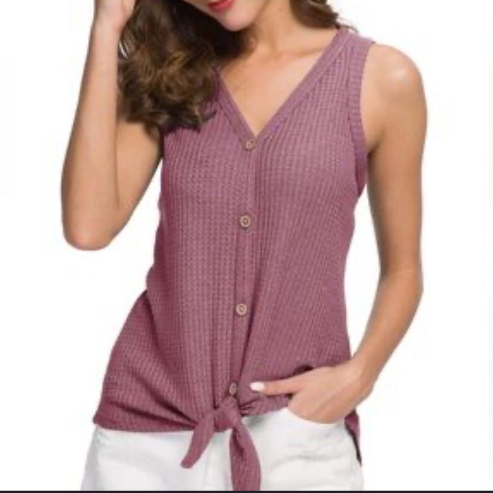 Vintage Mudd Rose Tank Top With Tie